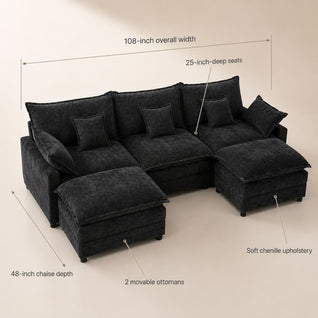 GOSUHI | 108\" U-Shaped Modular Cloud Sofa