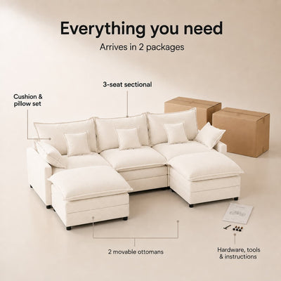 GOSUHI | 108\" U-Shaped Modular Cloud Sofa