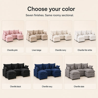 GOSUHI | 108\" U-Shaped Modular Cloud Sofa