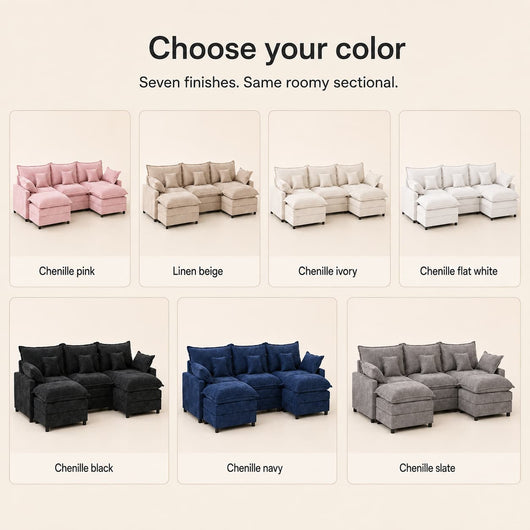 GOSUHI | 108\" U-Shaped Modular Cloud Sofa