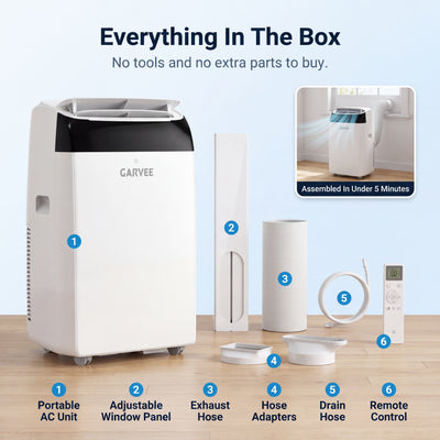Garvee 14000 BTU Ultra-Quiet & Energy Efficient Portable Air Conditioner