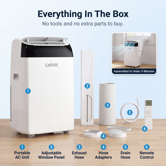 Garvee 14000 BTU Ultra-Quiet & Energy Efficient Portable Air Conditioner